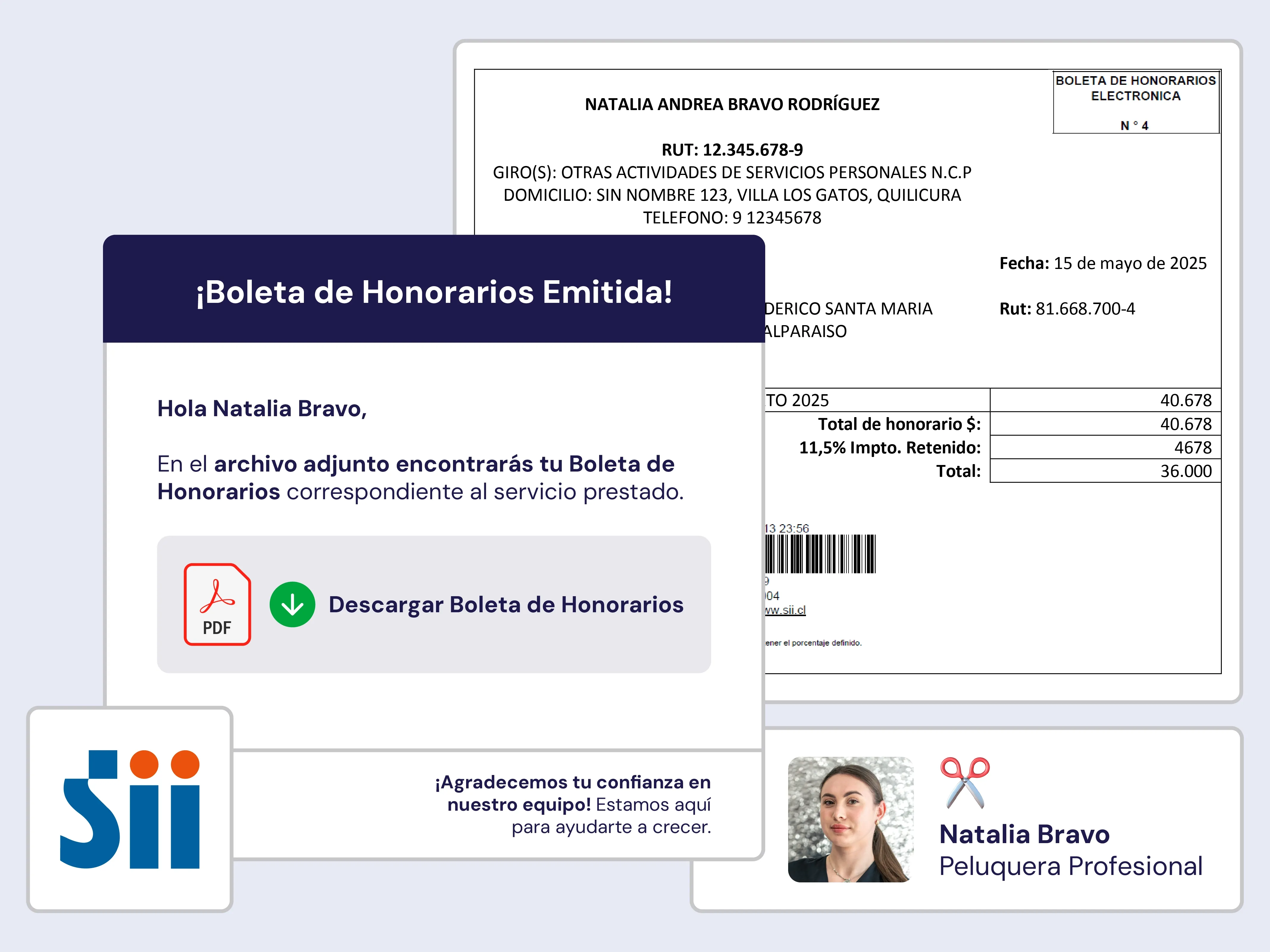 Boleta de honorarios ReservApp